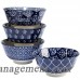 Darby Home Co Clair Blue 4 Piece Ceramic Dessert Bowl Set DBHM3475